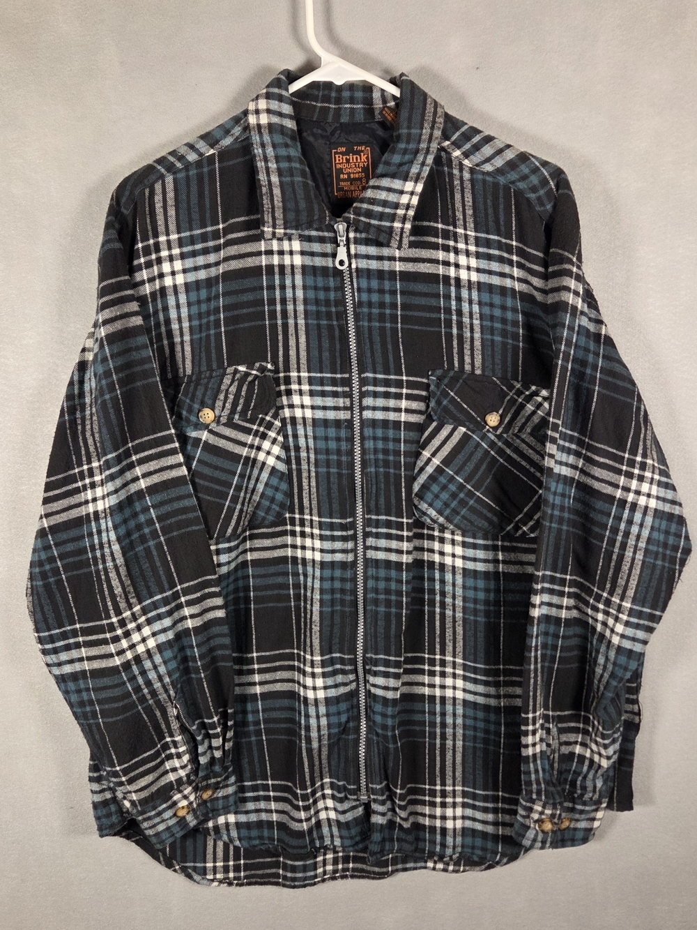 On The Brink Industry Union.zip-up Flannel (L500)